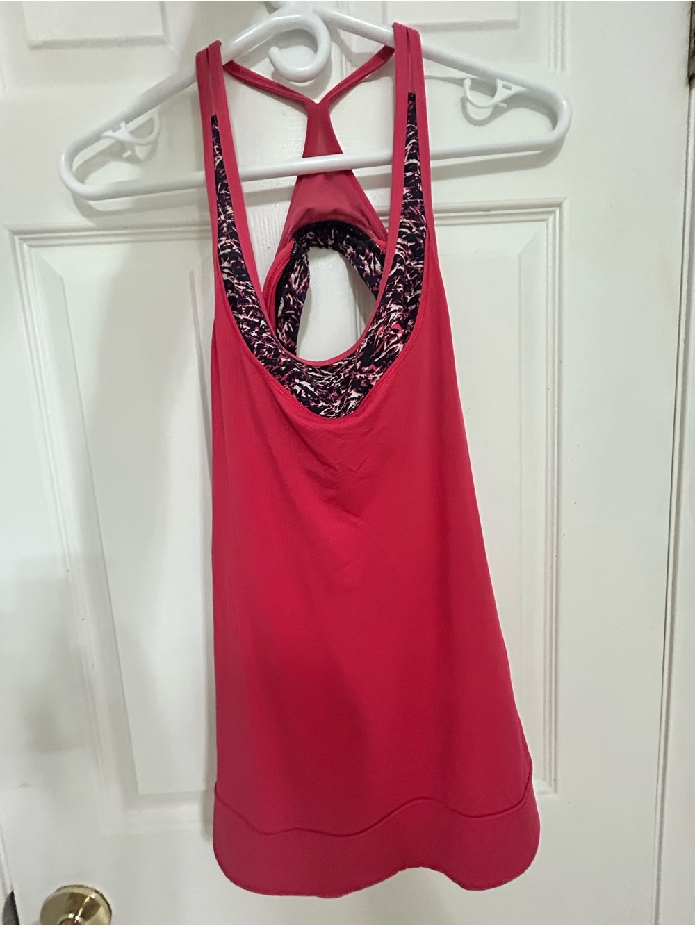 Pink Racerback Layered Athletic Tank